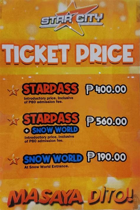 star city tickets prices